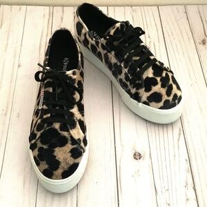 Superga| Velvet Animal Print Platform Sneakers Women’s Sz 9,5  Elevated Casual
